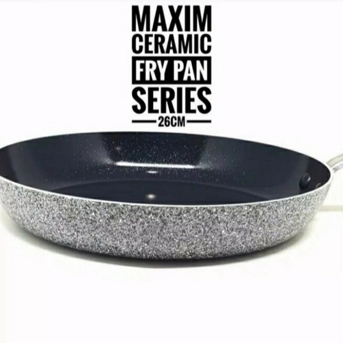 MAXIM CERAMIC WOK 30 CM TUTUP KACA ORI + 26CM FRIPAN BERGARANSI RESMI