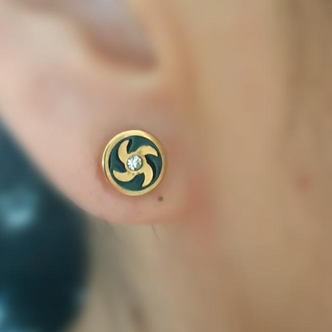 [PRODUK HFF] Robagin ANT84 anting tusuk barbel emas piercing pria wanita korea titanium sepasang bts