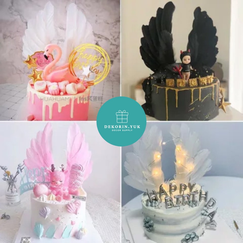TOPPER KUE BENTUK SAYAP MALAIKAT / Topper cake angel wings / Angel wings cake topper / Hiasan kue ul