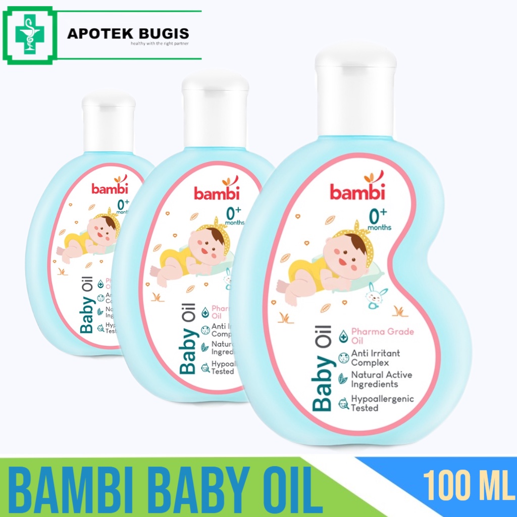 Bambi Baby Oil 100ml | Baby Oil Pijat Bayi Kulit Normal - Sensitif