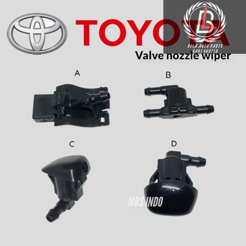 VALVE NOZZLE WIPER TOYOTA UNIVERSAL . PALEP SLANG AIR WIPER TOYOTA  . PENGHUBUNG SLANG WIFER . PENYE