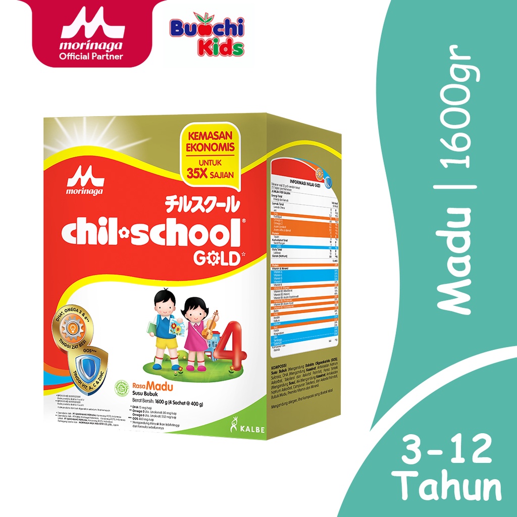 Morinaga chil-school gold 4 madu 1600gr