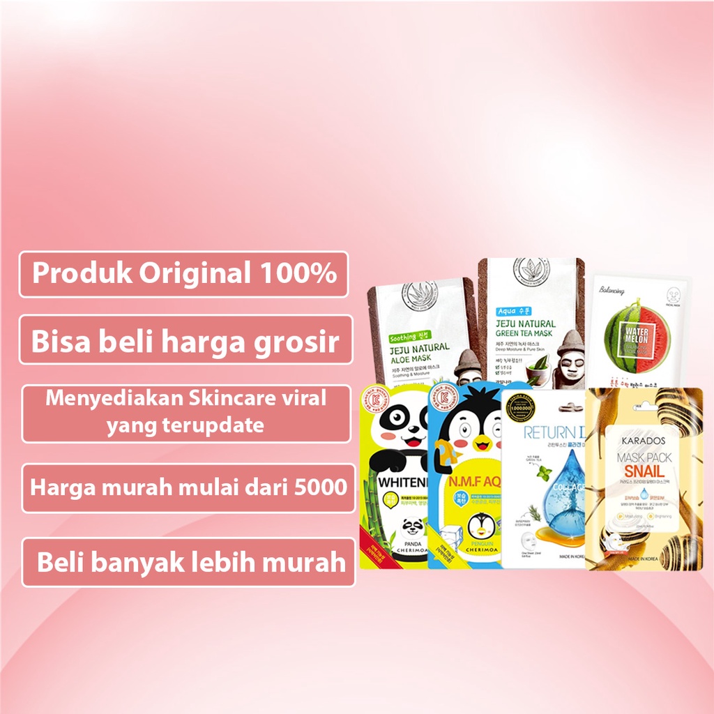 [ SKINHOUSEID ] JIWOONE SHEET MASK - Face Mask Korea - Masker Wajah Termurah Original ber BPOM