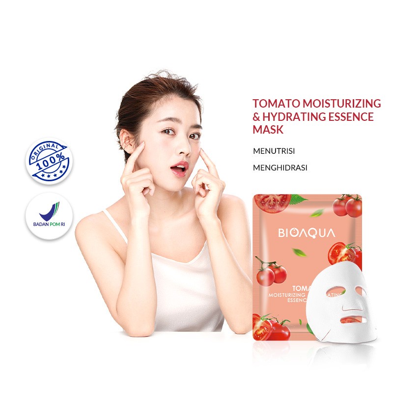 ✨ AKU MURAH ✨ BIOAQUA ''Tomato Moisturizing &amp; Hydrating'' Sheet Mask Natural Plant Essence Face Masker