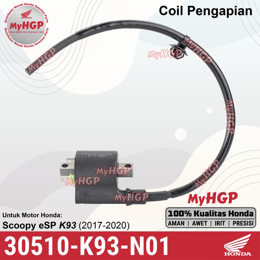 30510-K93-N01 - Coil Ignition - Scoopy K93 Ban Donat Ring 12 R12 Kuil Koil Pengapian Busi 30510K93N0