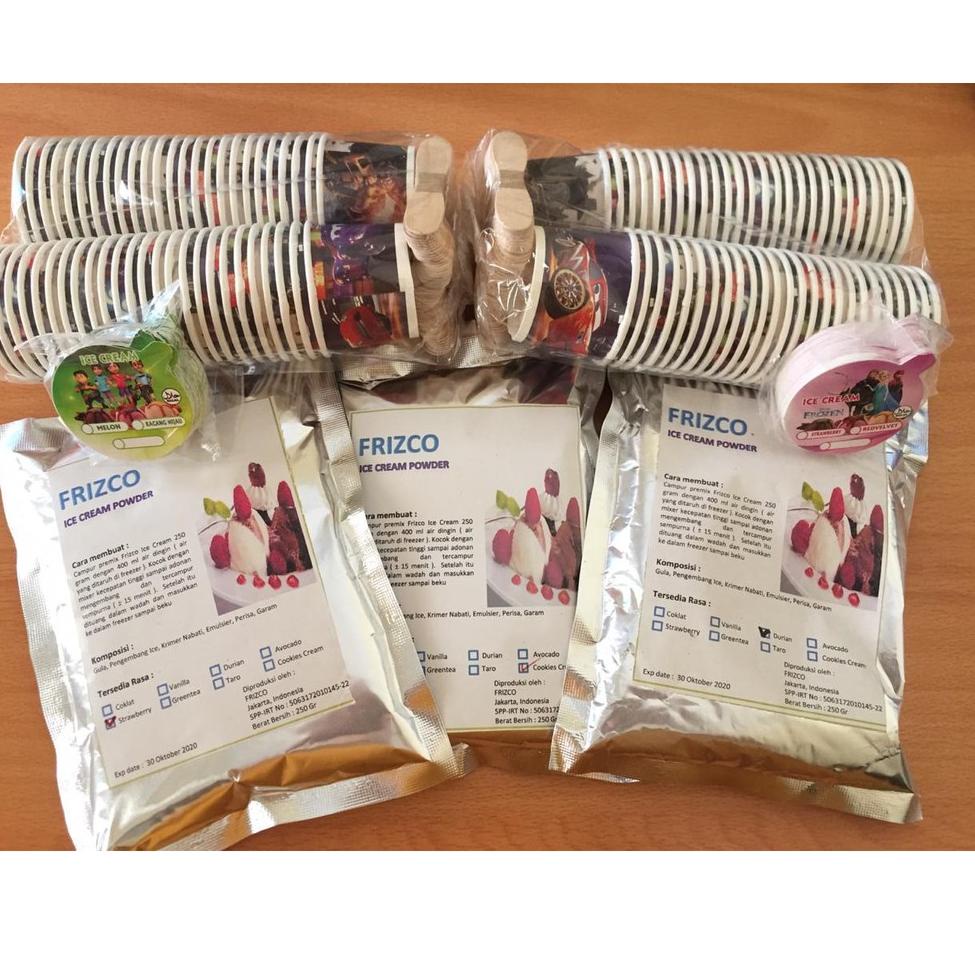 

Paling Dicari FRIZCO Paket Bahan Es Krim (3 bubuk 250gr, cup 50ml 2 slop lengkap) 09