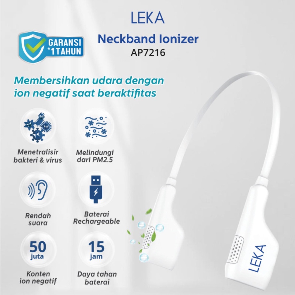 LEKA AP7216 Neckband Ionizer - Ion Negatif Kalung Purifier