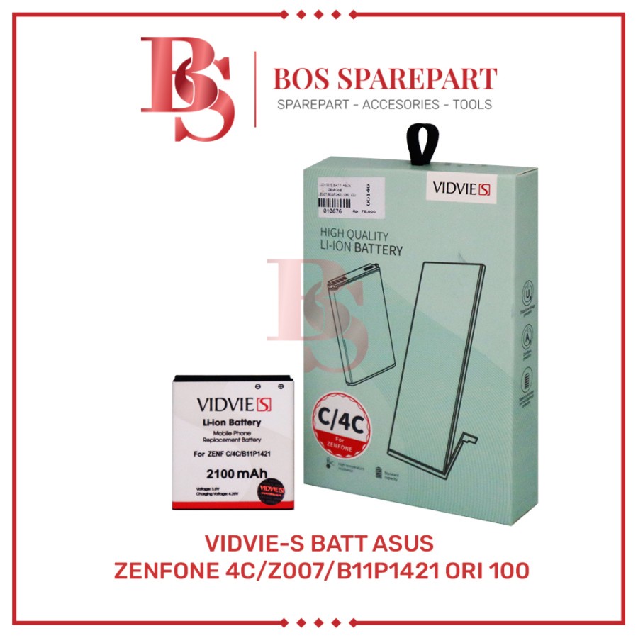 VIDVIE-S BATERAI ASUS ZENFONE 4C / Z007 / B11P1421 ORI 100 / BATTERY / BATRE