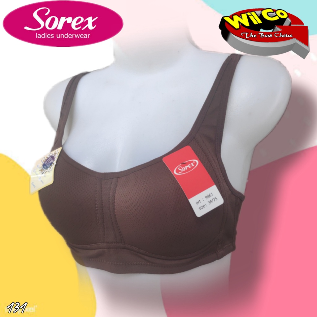 K131 - BRA/BH WANITA SOREX TANPA KAWAT BUSA TIPIS TIGA PENGAT SIZE 34 - 40