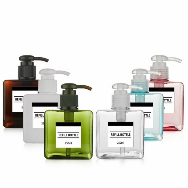 Receptacle Botol Pump 250Ml Square Petg / Botol Cube Pump 250Ml /Pump Kotak 250Ml