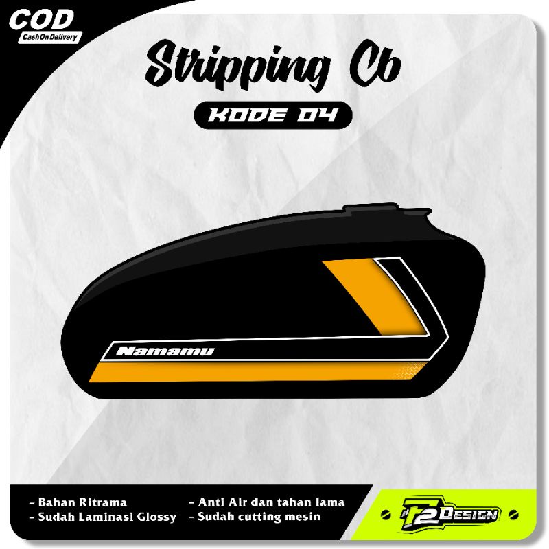 STIKER TANGKI CB POLOS CB BATIK STRIPING CB 125 CB 100 CB GLATIK kode 04