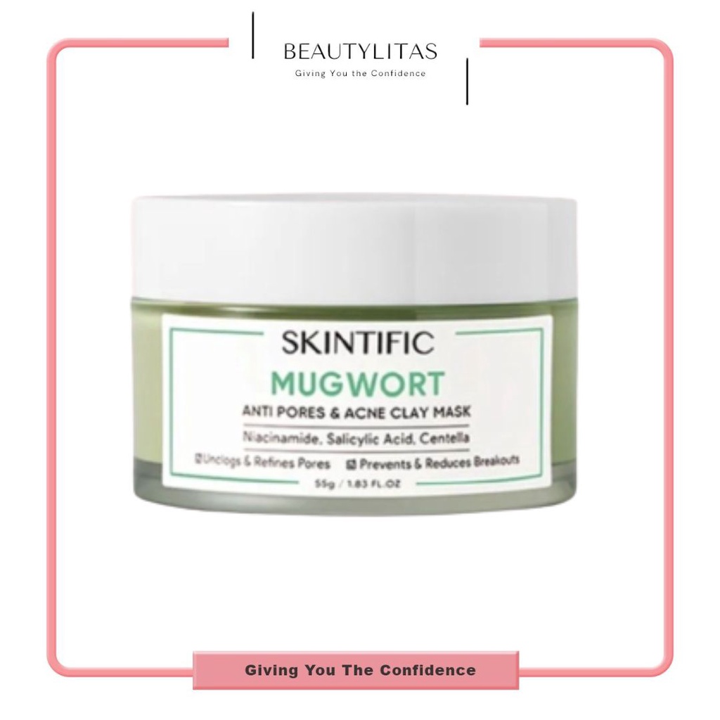 SKINTIFIC - Mugwort Anti Pores &amp; Acne Clay Mask Pore Clarifying Wask Off Pack 55g