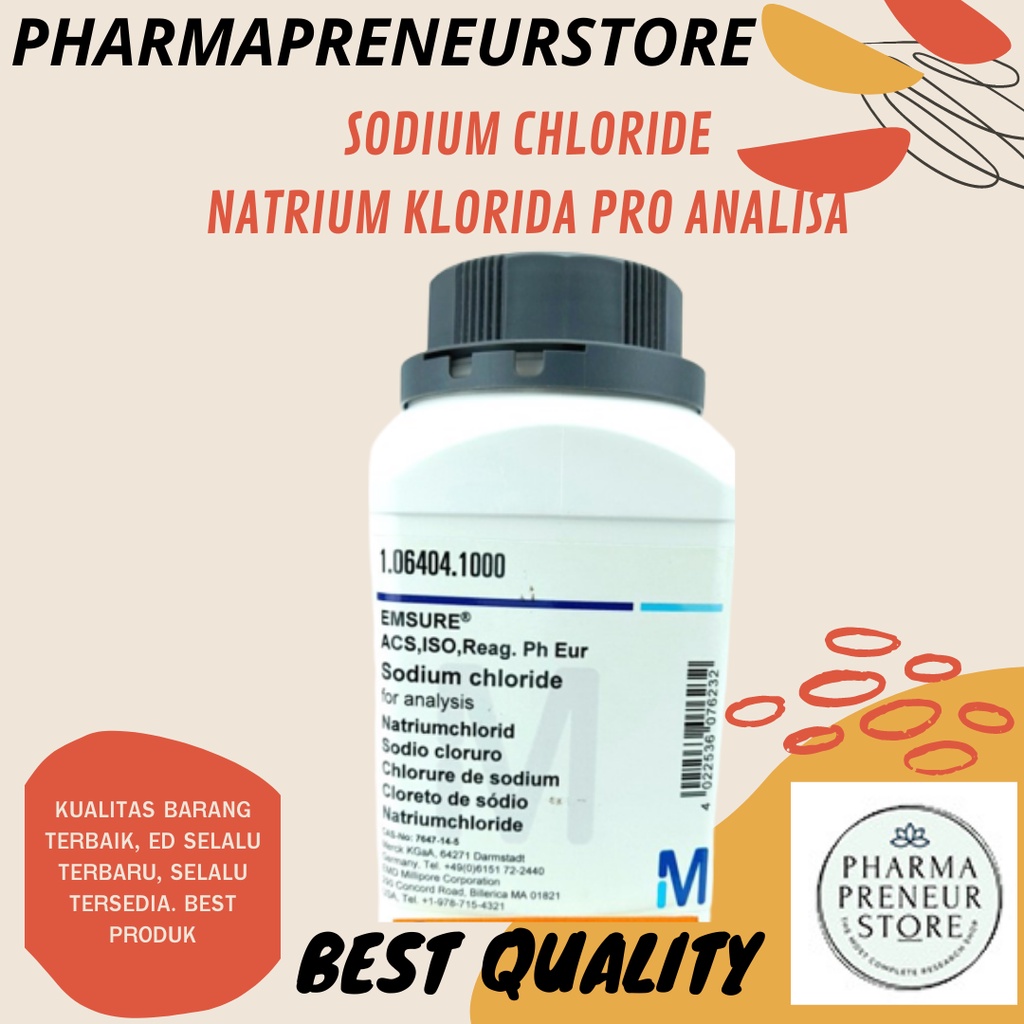 SODIUM CHLORIDE / NATRIUM KLORIDA PRO ANALISA 10 GRAM MERCK BEST QUALITY