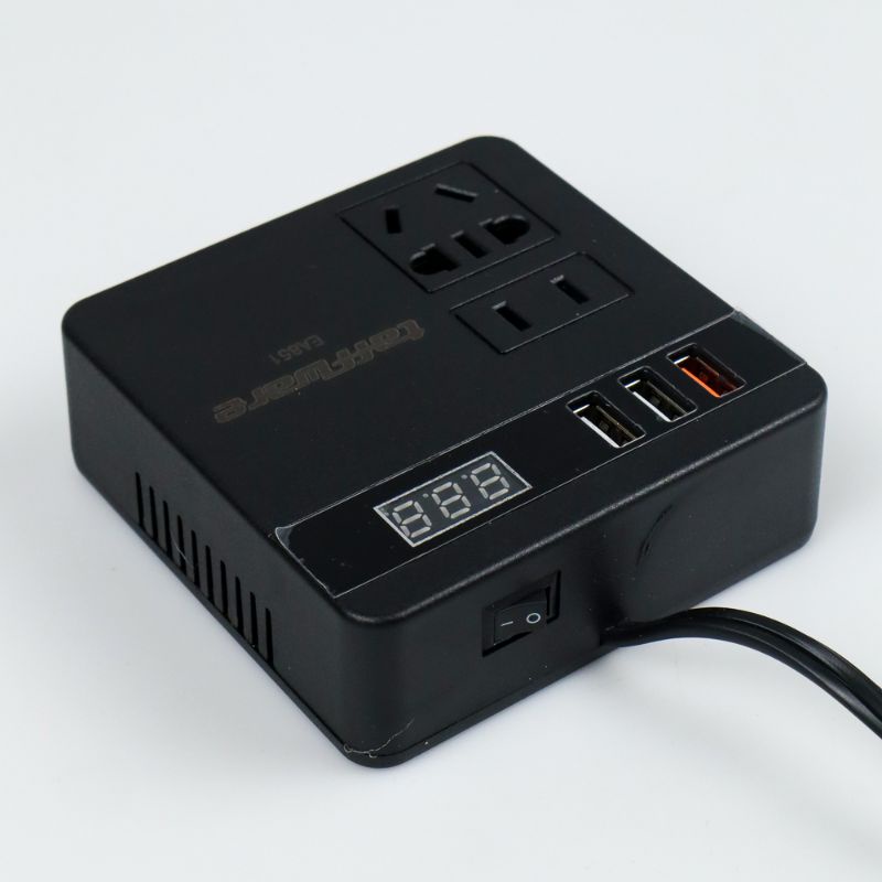 Taffware Car Power Konverter DC 12/24 V to DC 110/220 V 150 W with 3 USB Port - EA851