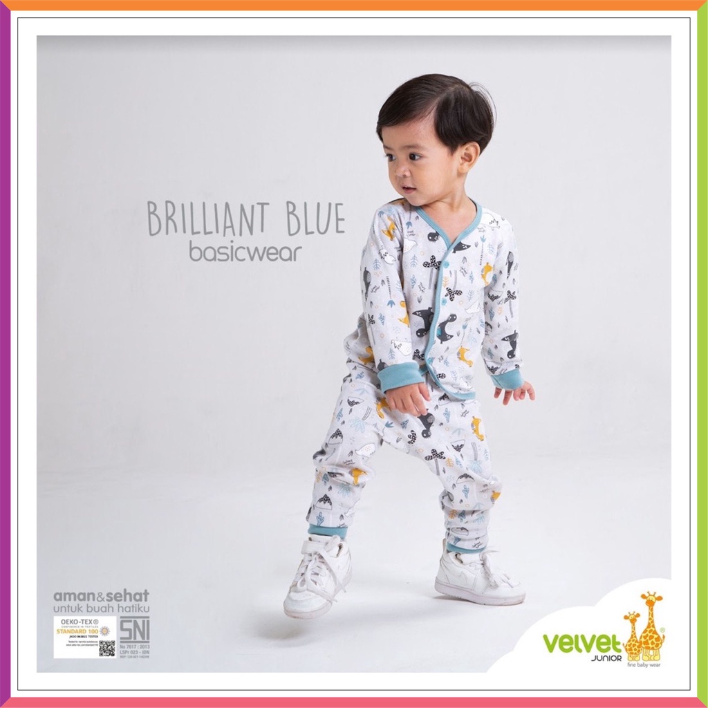 NEW VELVET JUNIOR BASIC WEAR BRILLIANT | SETELAN VELVET PANJANG PENDEK KANCING OBLONG NB S M L