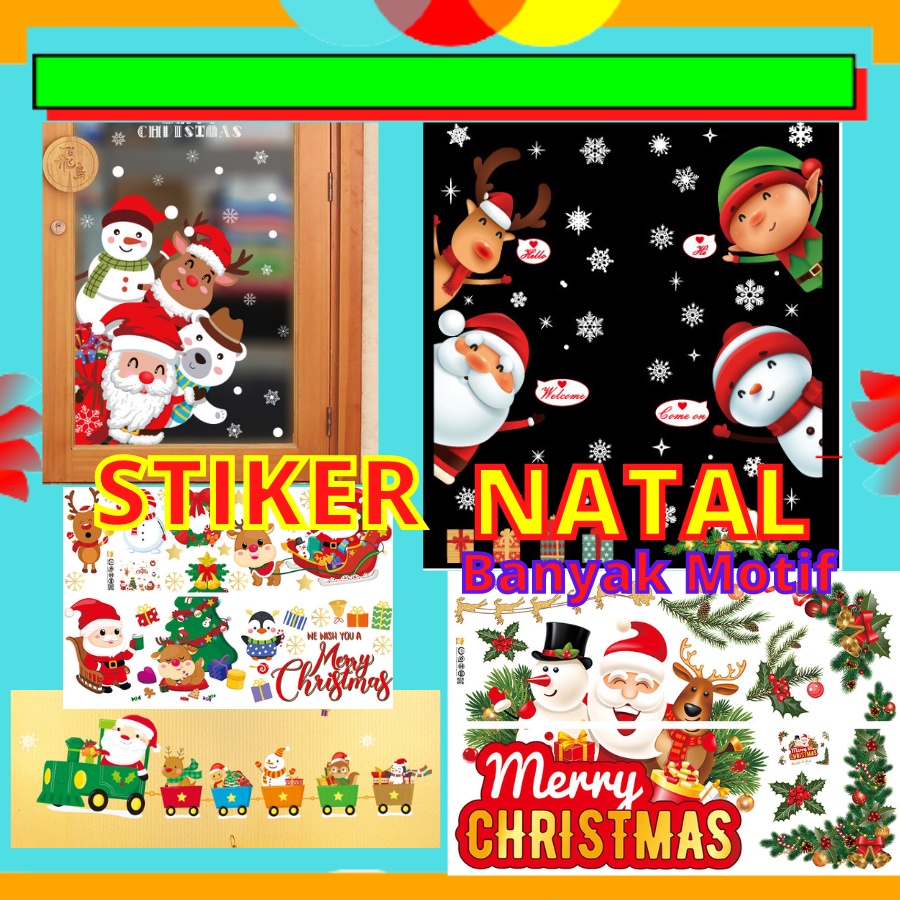 STICKER STIKER NATAL DINDING KACA WALLSTIKER SETIKER WALLSTICKER TEMA MOTIF POHON NATAL WALSTICKER WALSTIKER WALLPAPER PAPER MERRY MERY CHRISTMAS CRISTMAS 2022 SANTA CLAUSE TAHUN BARU DEKORASI HIASAN DINDING TEMBOK PINTU KACA JENDELA RUMAH