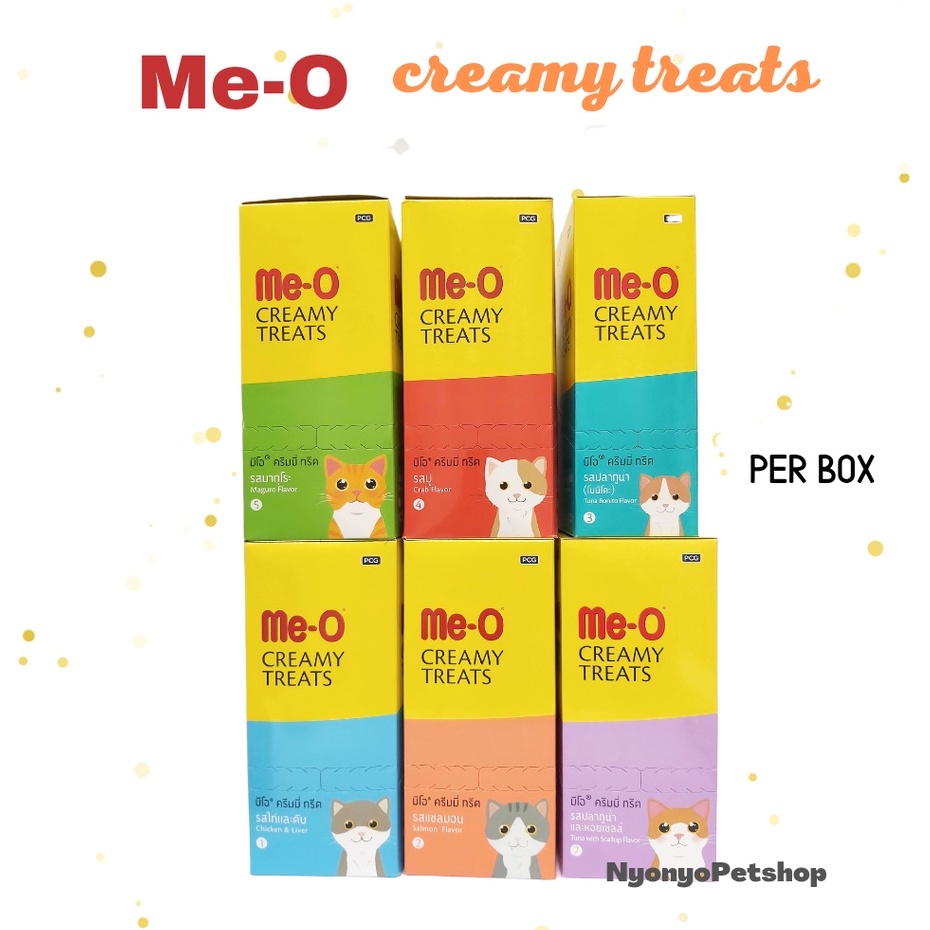 ME-O creamy treat MEO camilan kucing per dus box isi 12 shashet