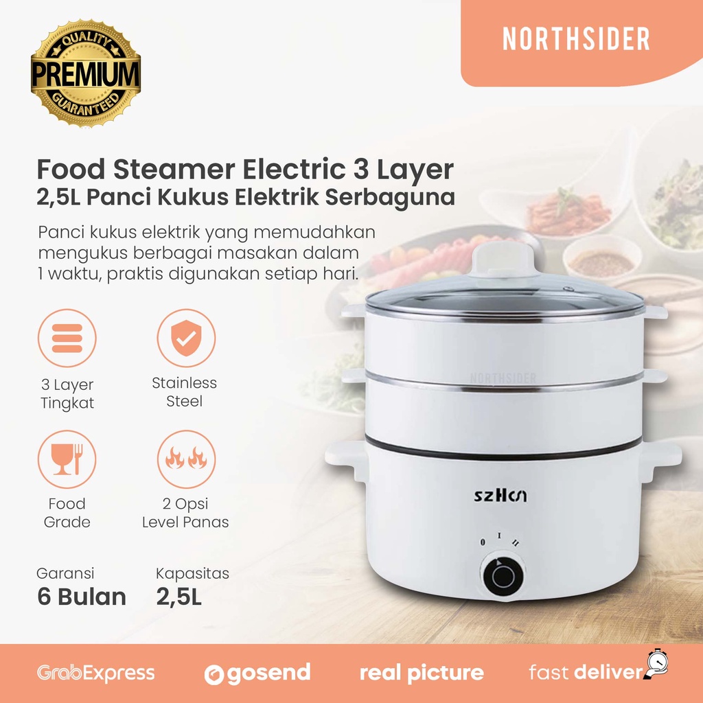 FOOD STEAMER ELECTRIC 2.5L | PANCI KUKUS LISTRIK JZ-22