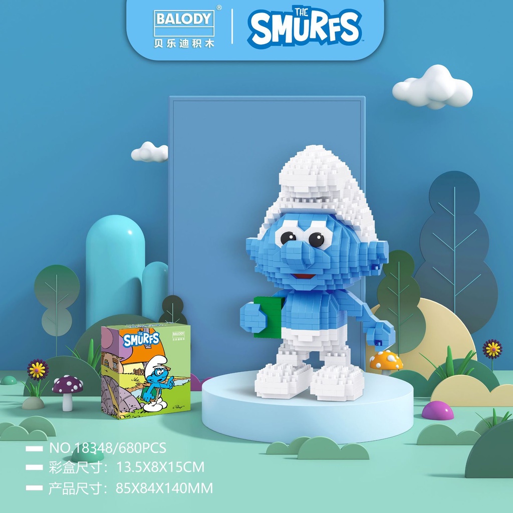 Hadiah Mainan Blok Bangunan Smurfs