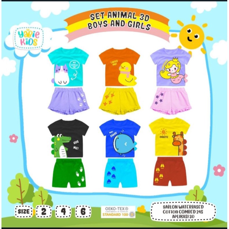 setelan anak laki-laki||setelan anak perempuan||baju murah||baju kaos||baju setelan brand Yabie kids