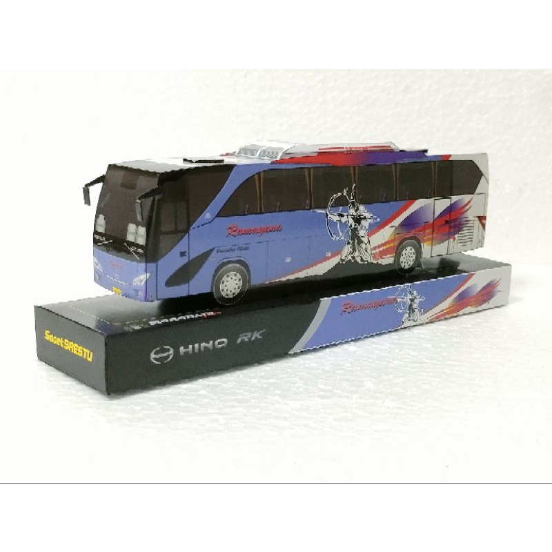 MINIATUR BIS BUS RAMAYANA PAPERCRAFT PAPERBUS VENTURA MORODADI PRIMA