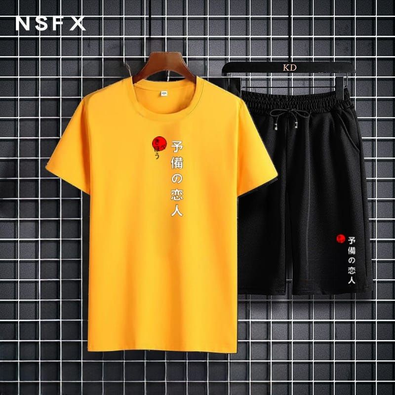 STELAN ( JEPANG ) STELAN PRIA DEWASA 1 SET KAOS DISTRO + CELANA PENDEK MODEL TERBARU