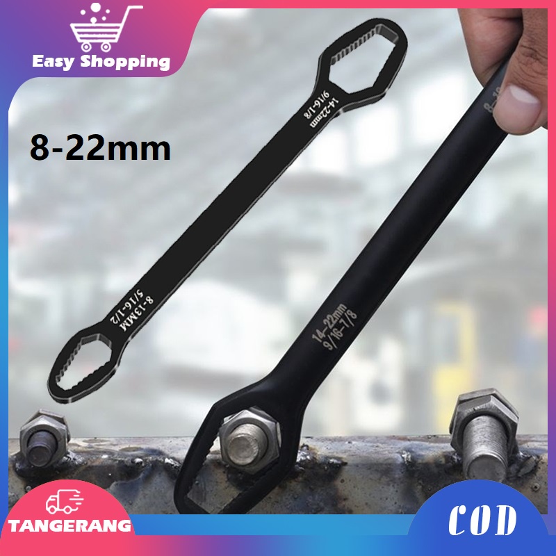 8-22mm Kunci Ring Universal Kunci Ring Adjustable Double Head Wrench Multi Size For Machine Maintenance