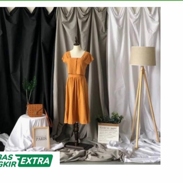 Kain Polos Background Foto dan Studio, Bahan Polos Latar, BackDrop - Hitam, 1 x 2.4