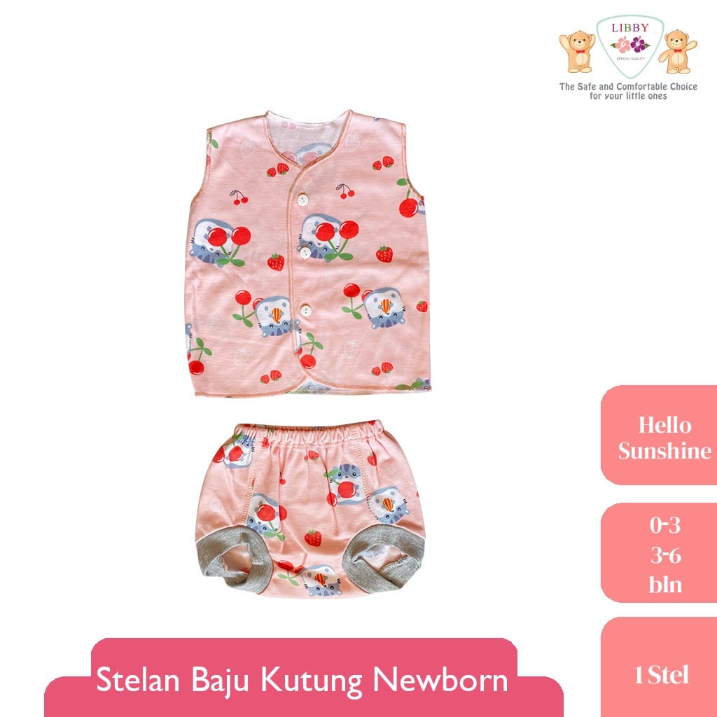 Libby Setelan Kutung (Kancing depan)  Celana Pop - Hello Sunshine Series (isi 3 Pcs) LB-STKTP