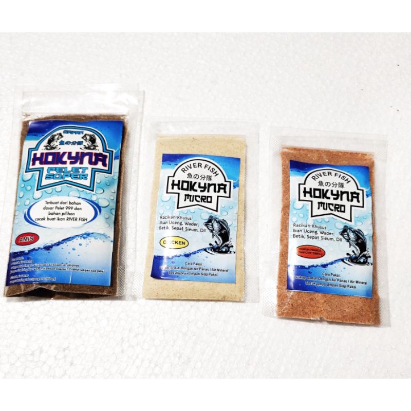 Pelet Super Umpan Mancing HOKYNA Ikan Sungai (tawes, wader, keting, putihan, gabus, patin, dll)