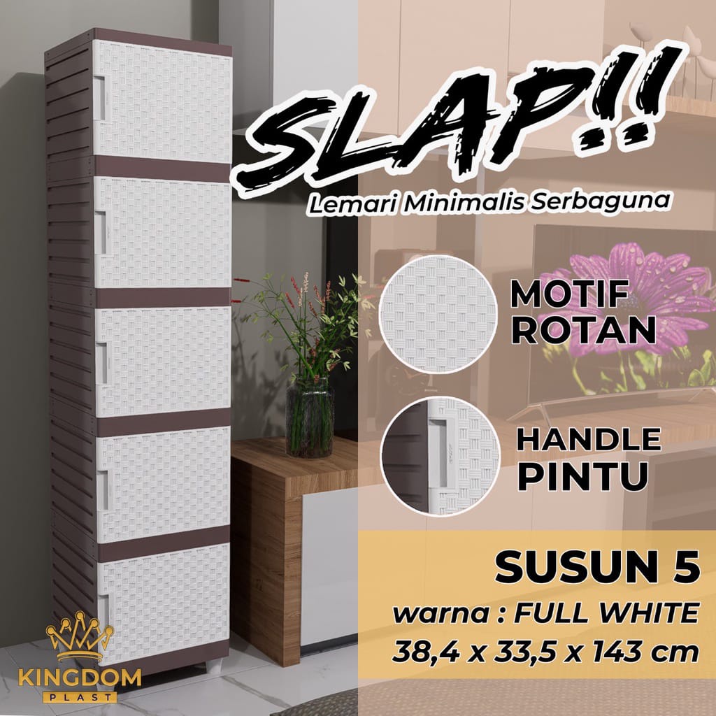 LEMARI PORTABEL PLASTIK SLAP KINGDOM LEMARI SLAP SERBAGUNA