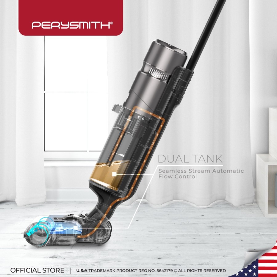 PerySmith Ai9 Cordless Wet Dry Vacuum Cleaner Floor Washer Scrubber