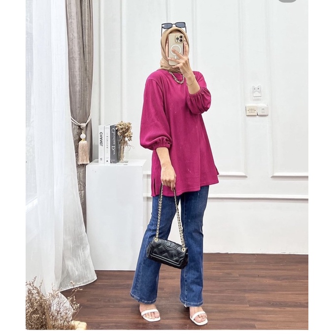 atasan blouse wanita bahan hanover merk clarke 1061