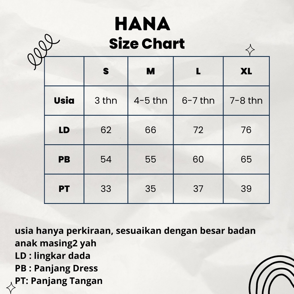 Dress Anak Perempuan / Tunik Anak / Midi Dress Anak HANA 3-8 Tahun