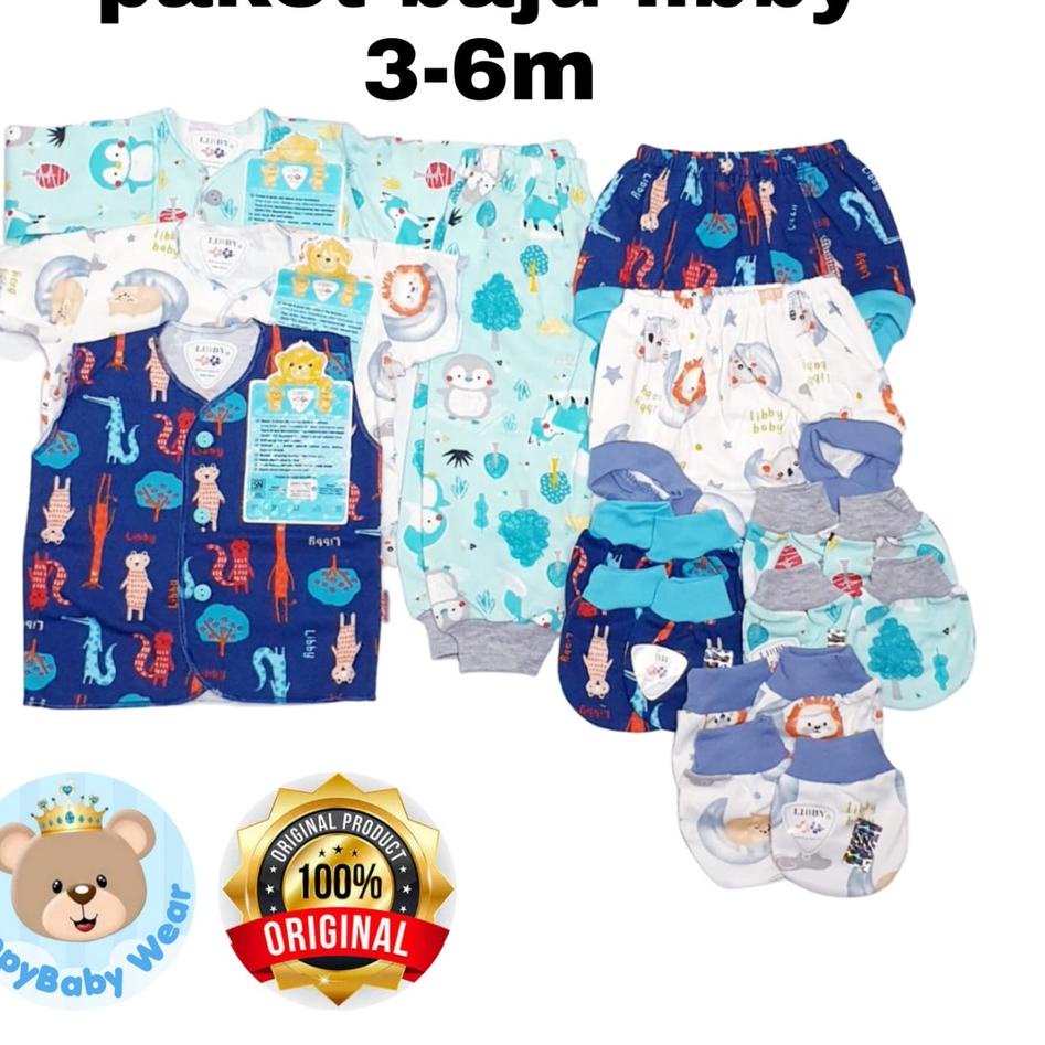 Super Surprise Original Paket Lengkap Baju Bayi Newborn (0-6M) Perlengkapan Bayi Baru Lahir &amp; Kado//cico miko// PAKET LENGKAP NewBorn/3-6m Libby