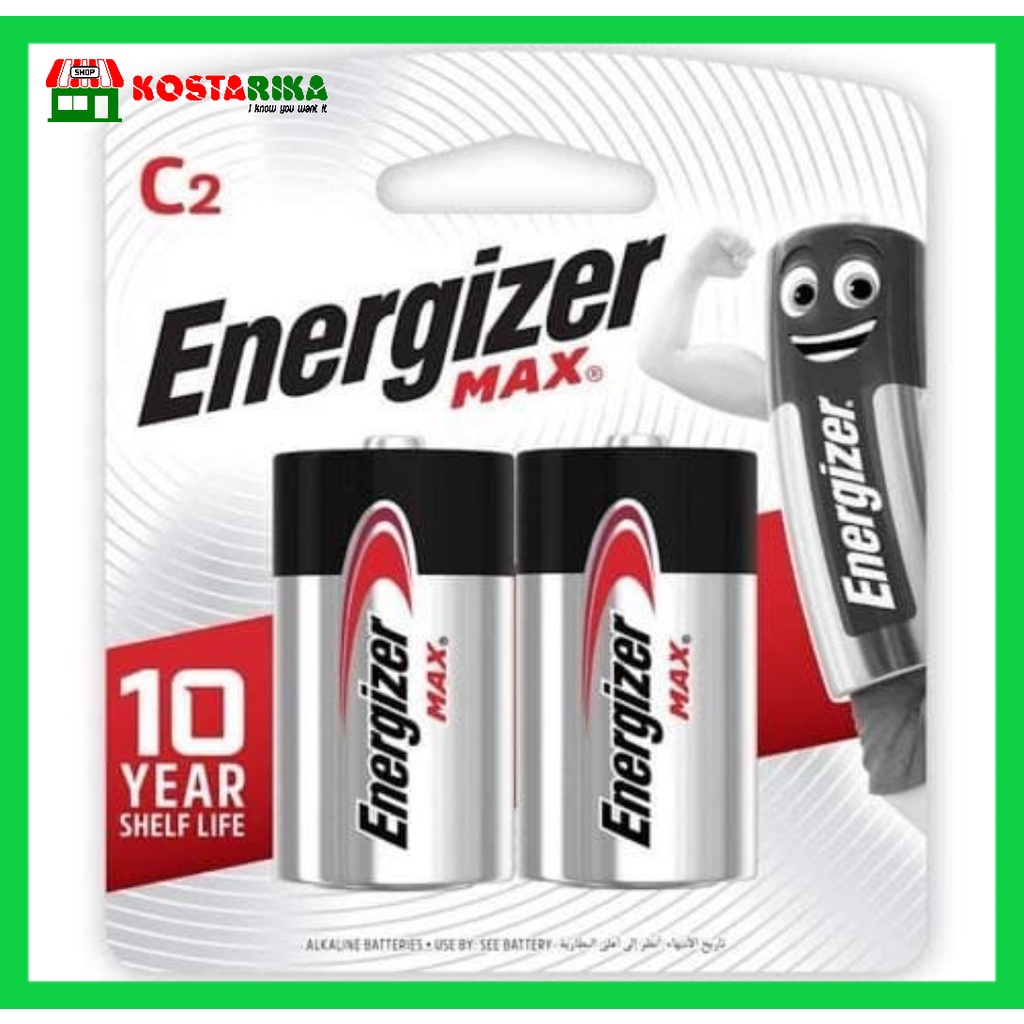 Baterai Energizer max tipe C 2 pcs Original