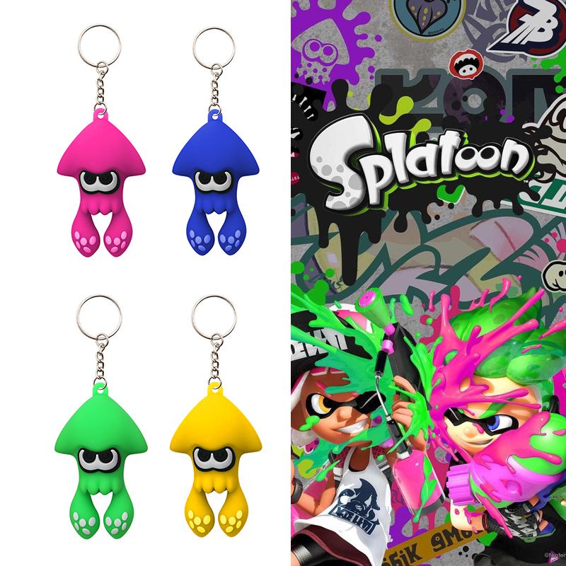 Splatoon3 Gantungan Kunci Cumi Pesona Kartun Warna-Warni Untuk Hadiah Xmas Anak