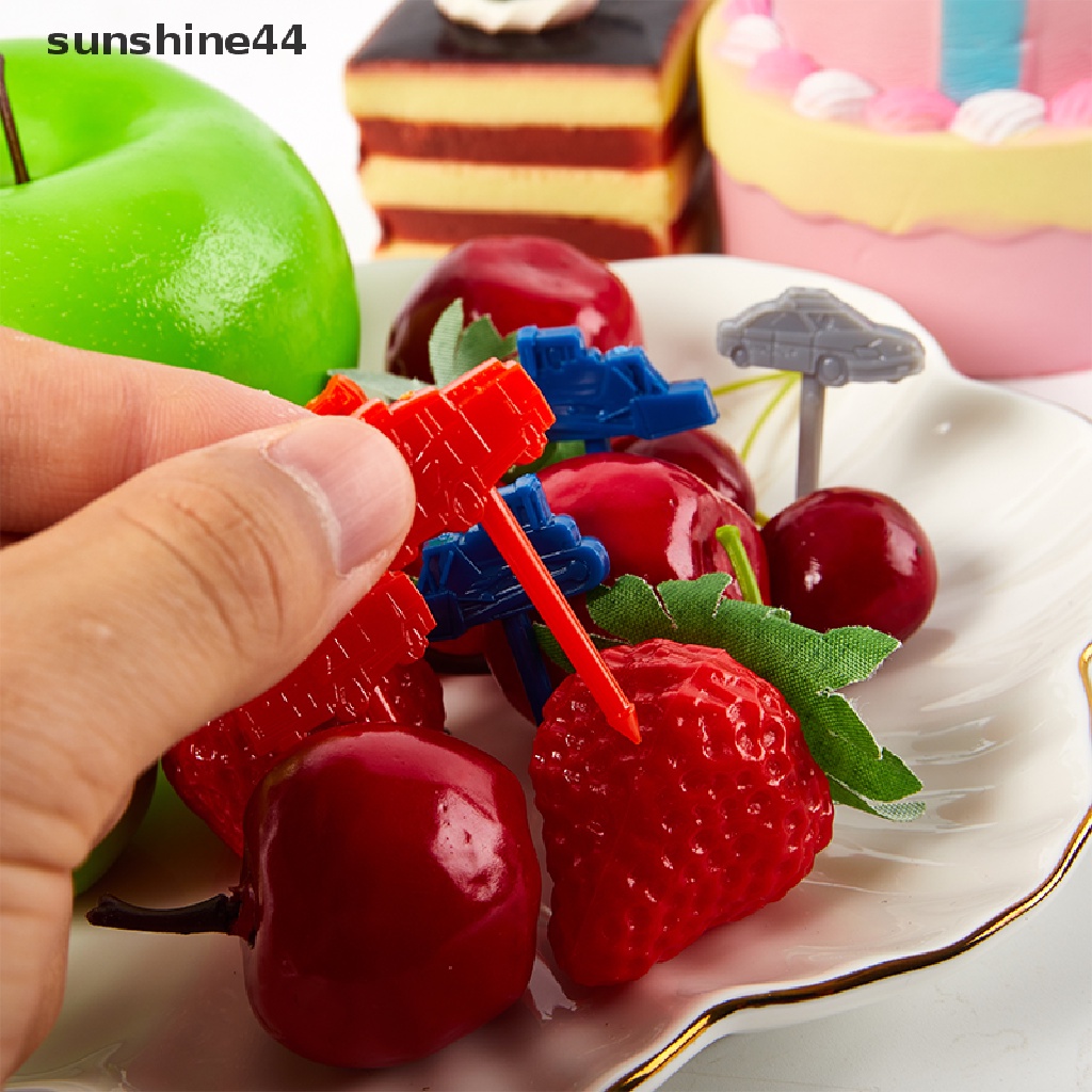 Sunshine 8pcs / Set Garpu Buah / Kue / Dessert Bentuk Kartun Hewan Untuk Dekorasi Makan Malam