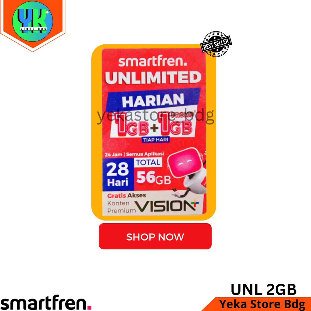 Voucher Kuota Smartfren Unlimited Harian 2GB Masa Aktif 28 Hari Nasional