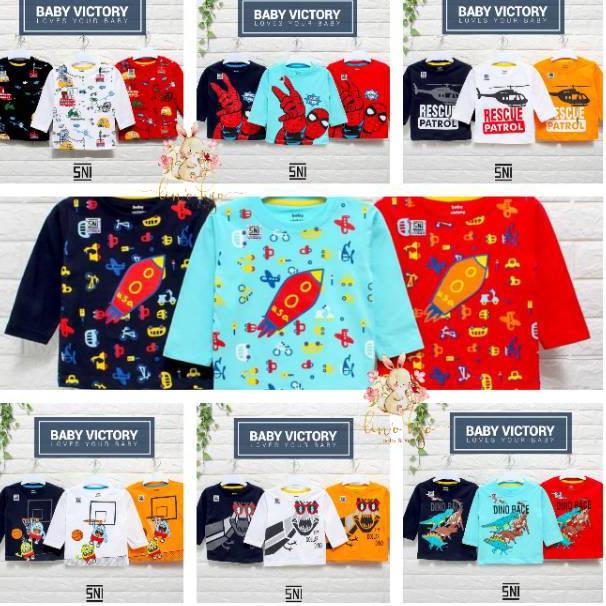{BRK.18Oc22ᴳ} ECER/GROSIR Kaos BABY VICTORY Lengan PANJANG