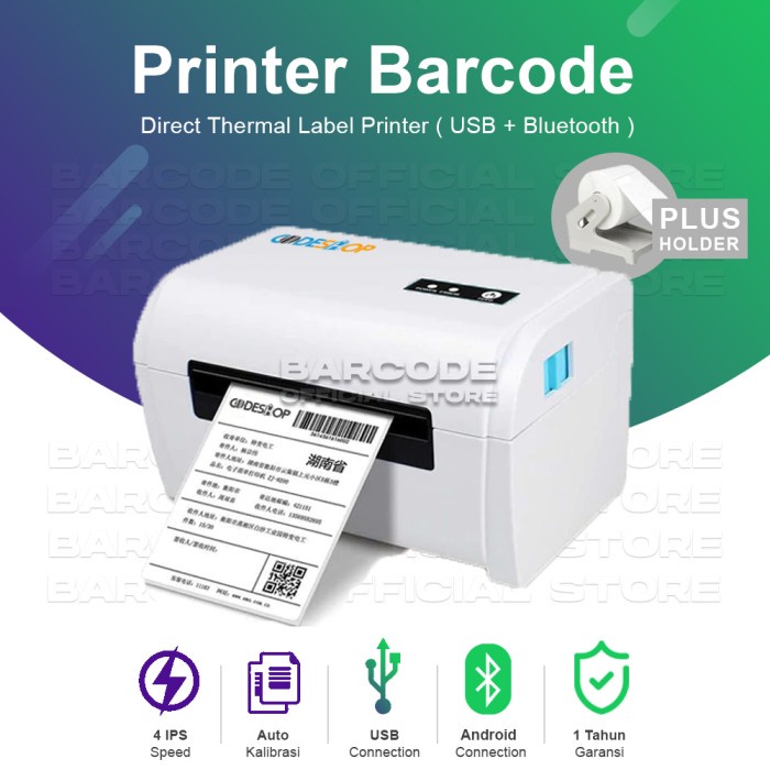 Barcode Printer Thermal Codeshop Cetak Label Pengiriman Resi Tokopedia