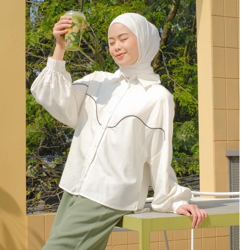 Harga Termurah Mayoutfit Havara Shirt | Kemeja Wanita Full Kancing Bisban Lengan Balon