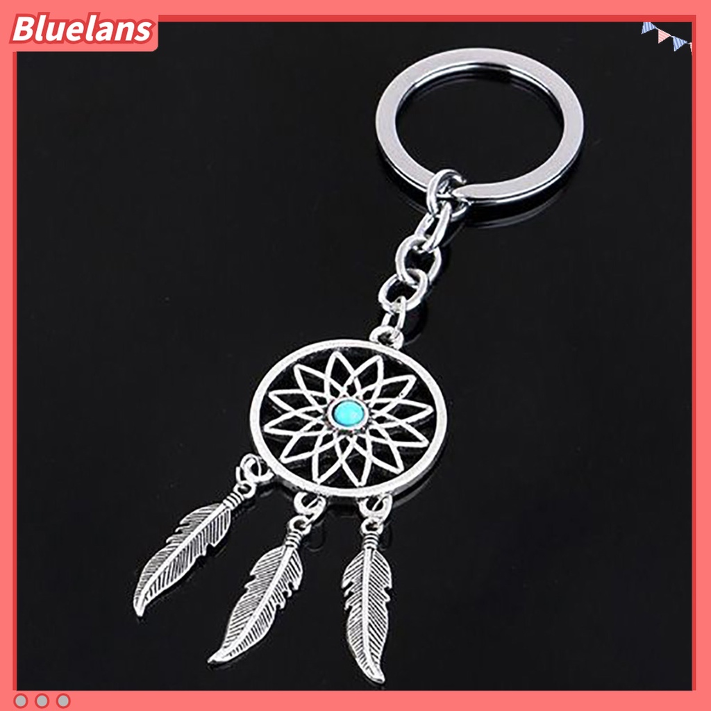 Gantungan Kunci Desain Dream Catcher Aksen Turquoise Imitasi Untuk Unisex