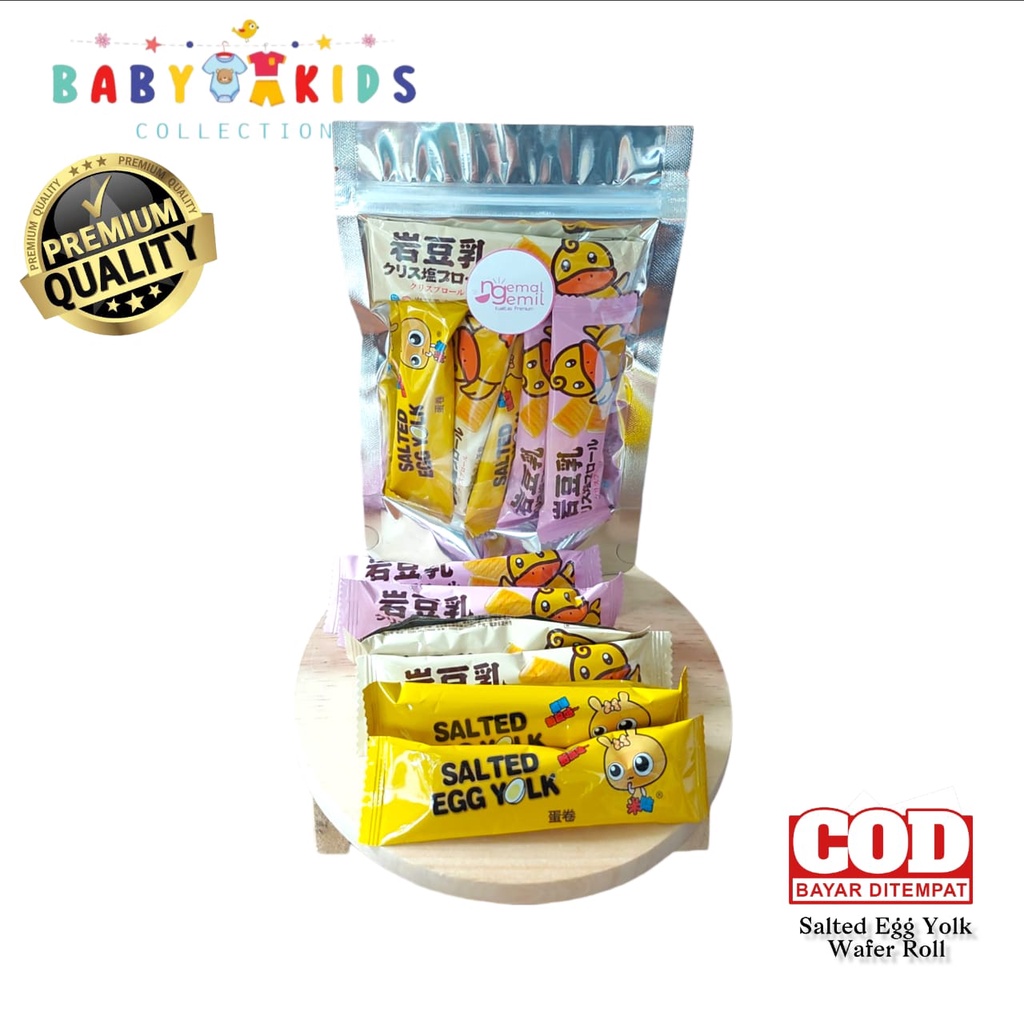 

Salted Egg Yolk Wafer Roll Wafer Kuning Telur Asin Telor Asin Kualitas Premium