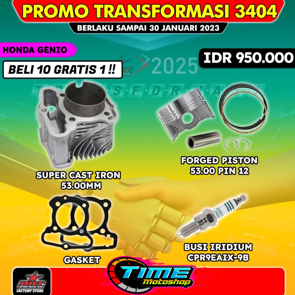 BLOK GENIO BEAT DELUXE SCOOPY STREET FI ESP 53.00 CAST IRON & FORGED PISTON BRT