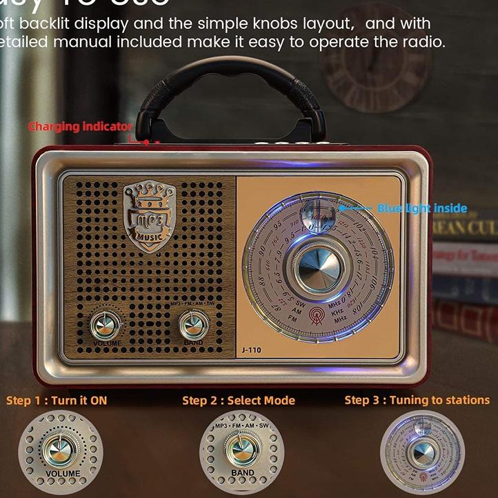 Viral Radio FM/AM Multi-fungsi baru desain gaya retro vintage FM AM SW sistem speaker radio use to d