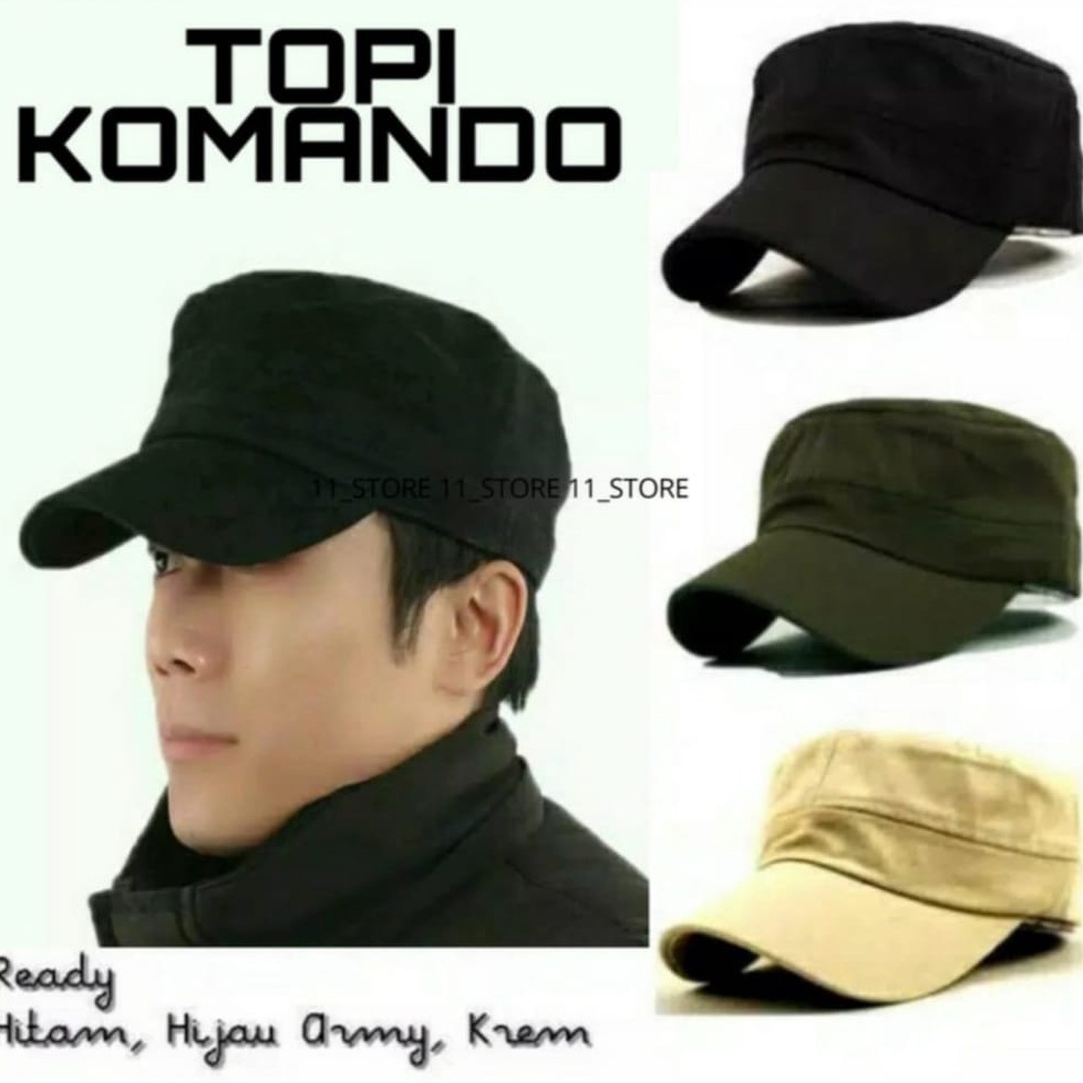 Topi Komando Polos Unisex bahan Catton Premium Pria Wanita Dewasa bisa bayar di tempat