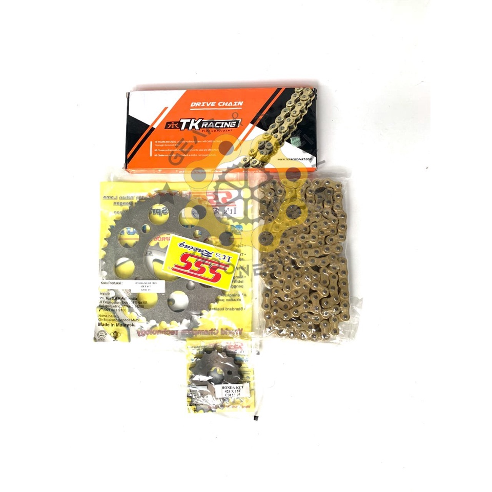 GEAR SET GEARSET RANTAI GOLD 415 / 428 Mega Pro CB 150R CBR 150 CB150R K45 Led Sonic Verza New Megap