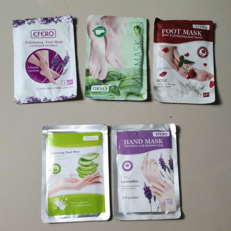 Masker Kaki Tangan Mengangkat Sel kulit mati Efero Foot and Hand Mask Peeling Exfoliating Perawatan Kaki Masker Kaki 1 Sachet Mask Foot efero