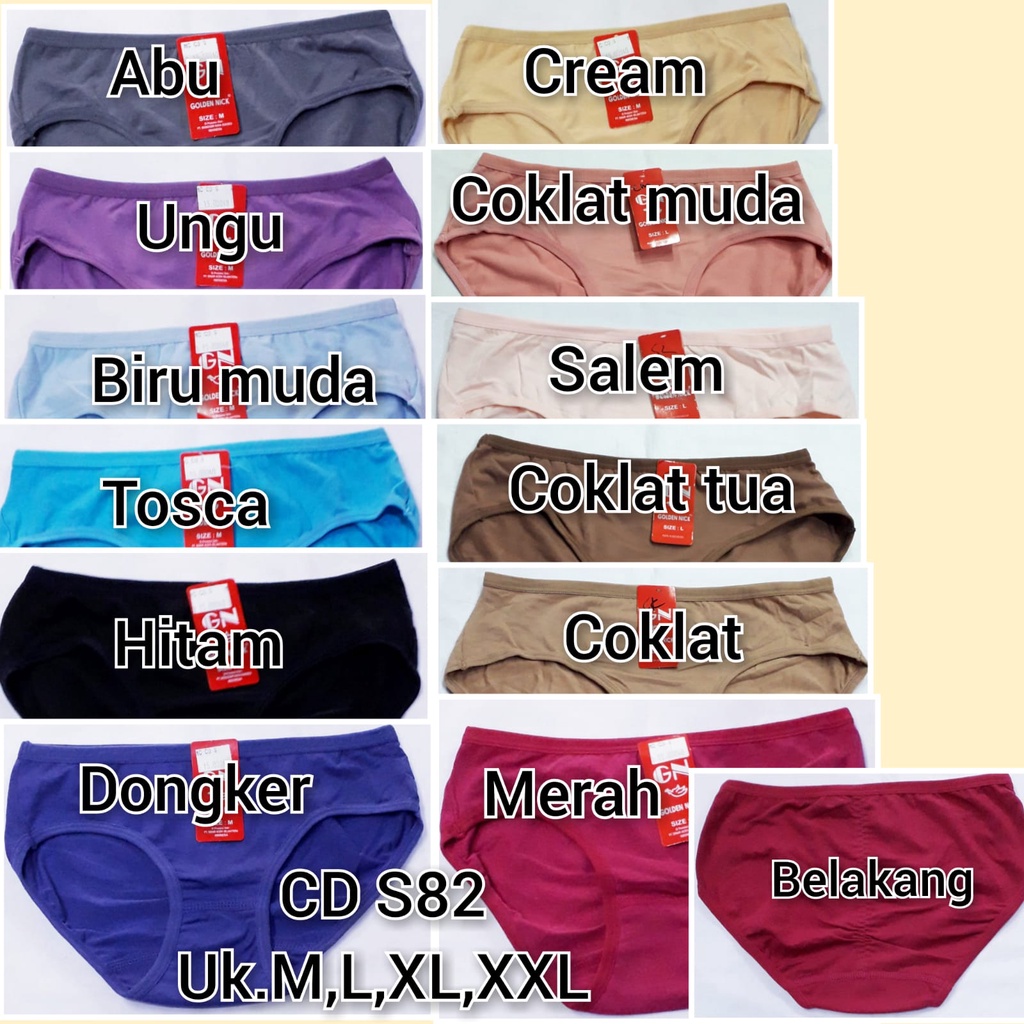 Celana dalam wanita CD S40,CD S82, CD S81, CD W7 Uk. M,L,XL,XXL